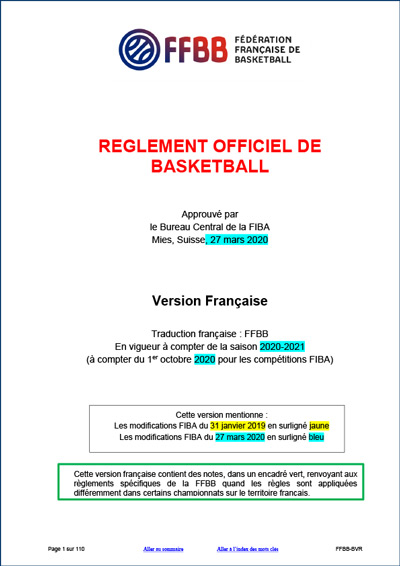 Le règlement de basket - Casal Sport