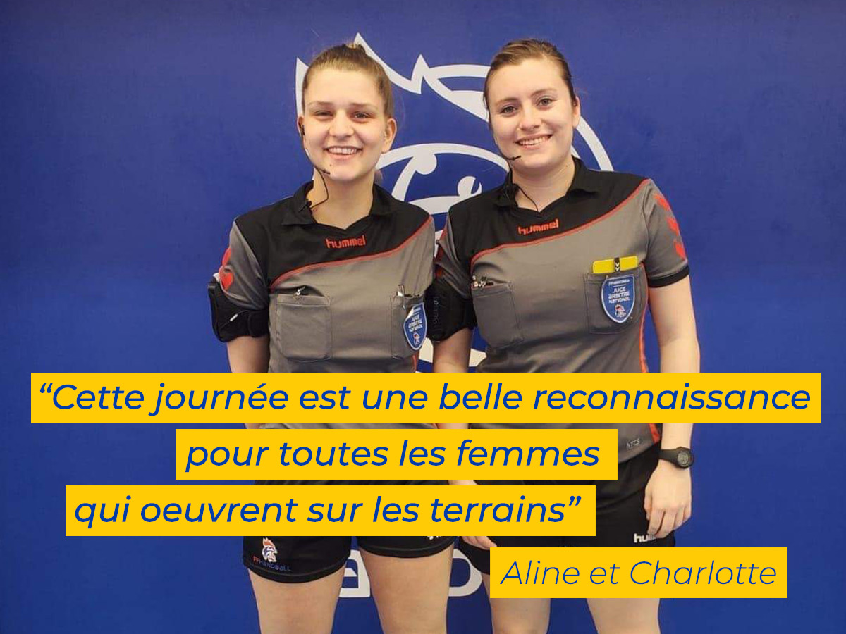 Aline et charlotte, arbitres de handball